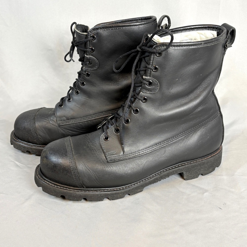 Weinbrenner USA Mens Vtg  Fire Fighting Workwear Black Leather Boots 11W Grunge